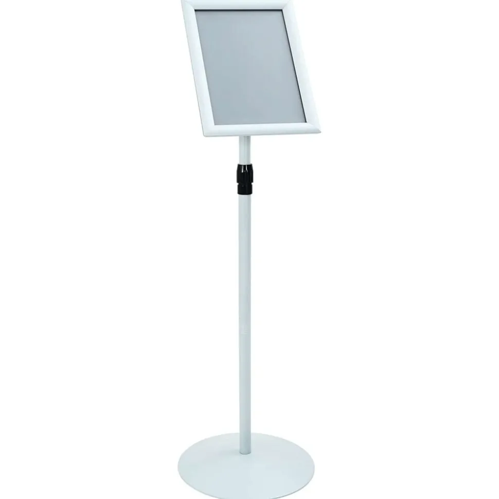 vidaXL Pedestal Posterstand Zilver 33 x 33 x 126 cm PVC en staal