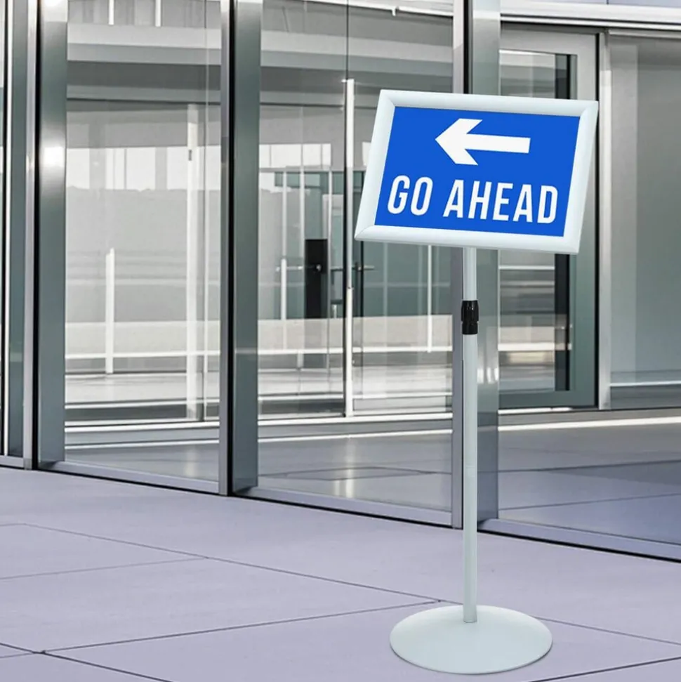 vidaXL Pedestal Posterstand Zilver 33 x 33 x 126 cm PVC en staal