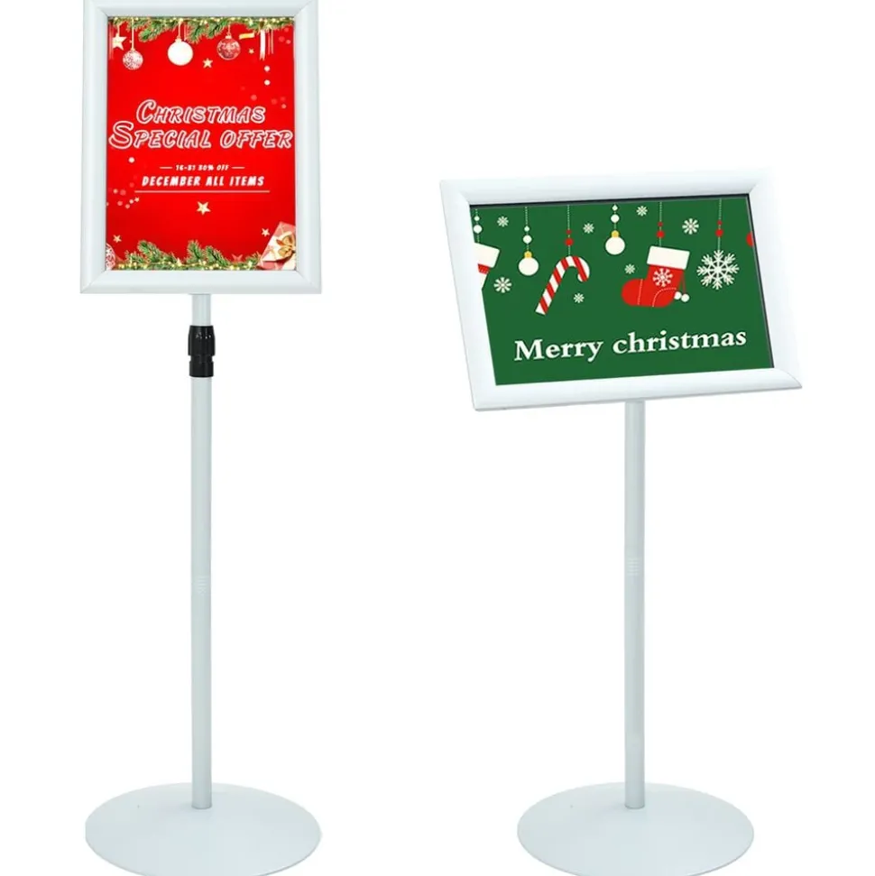 vidaXL Pedestal Posterstand Zilver 33 x 33 x 126 cm PVC en staal