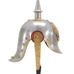 vidaXL Pickelhaube Germaans replica LARP staal zilverkleurig