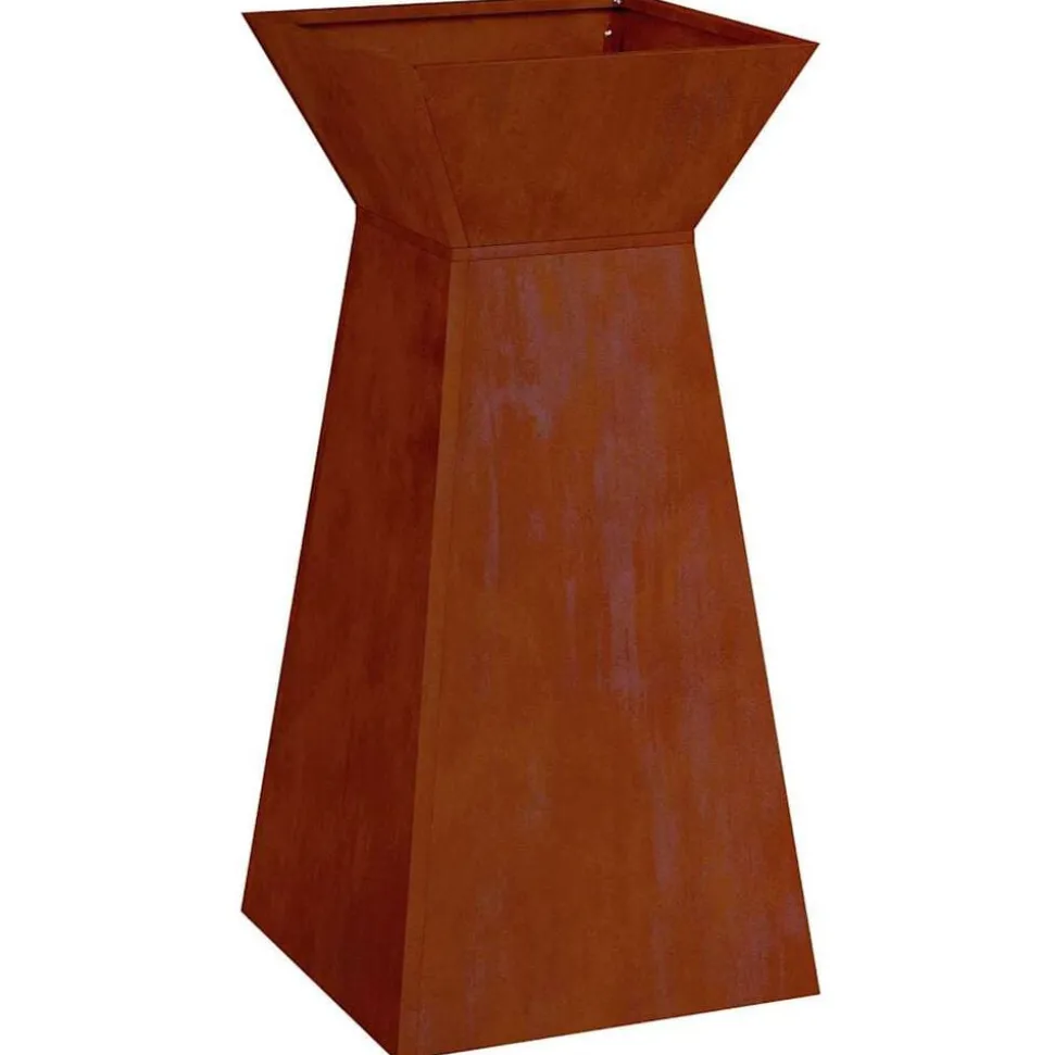 vidaXL Pilaar Plantenbak Zilver 35 x 35 x 73 cm Cortenstaal