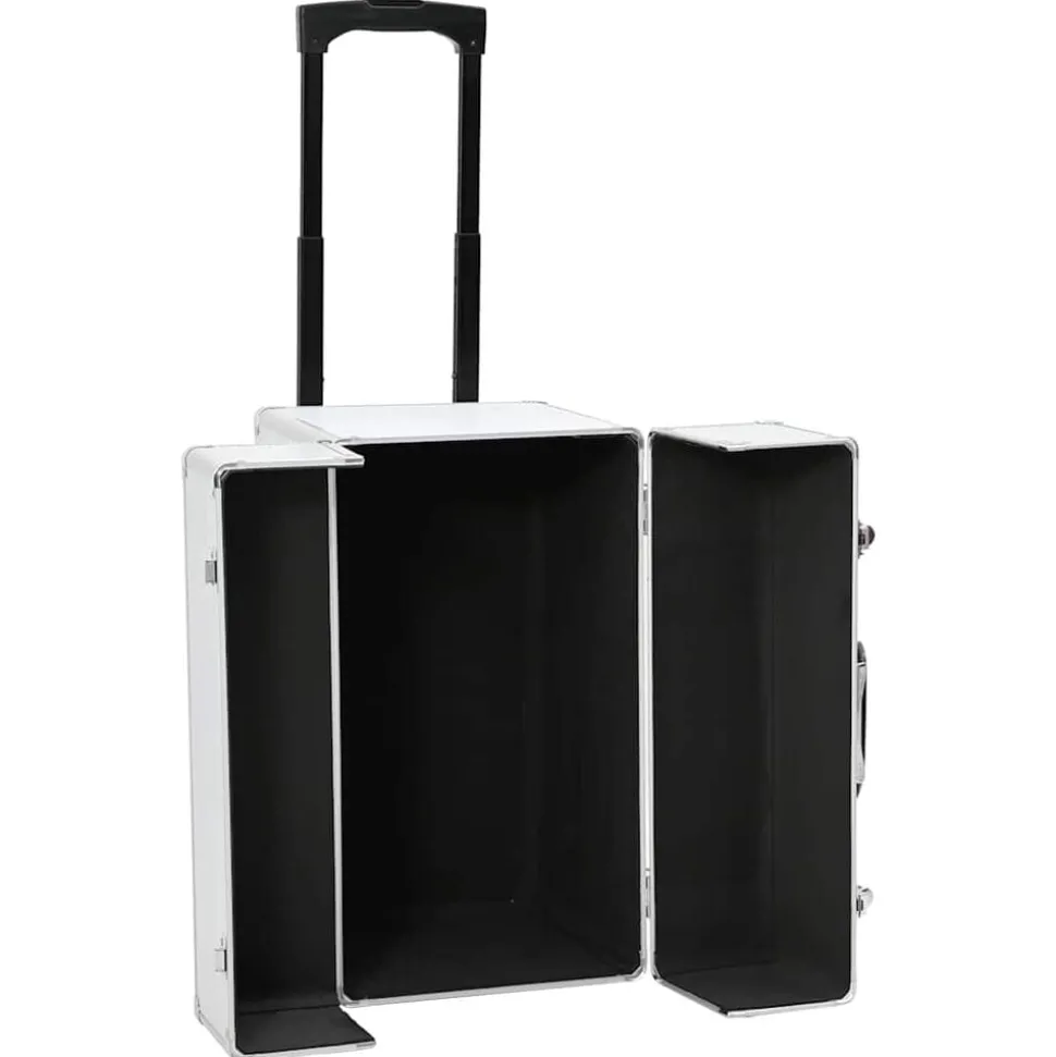 vidaXL Pilotentrolley 47x39x27 cm aluminium zilverkleurig