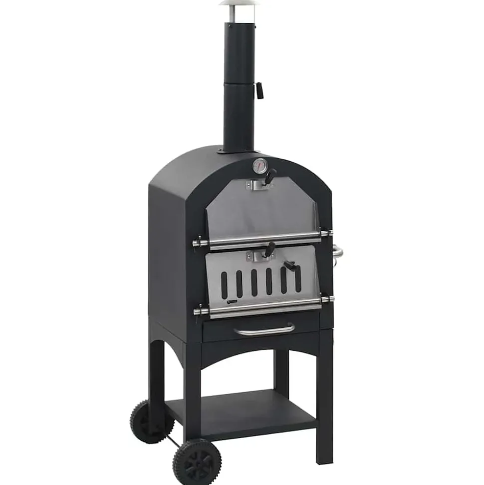 vidaXL Pizzaoven op houtskool met terracotta pizzasteen