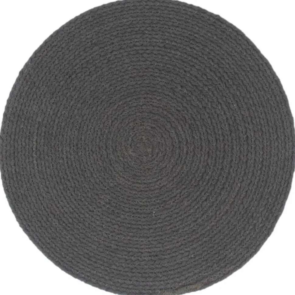 vidaXL Placemats 4 st rond 38 cm katoen effen donkergrijs
