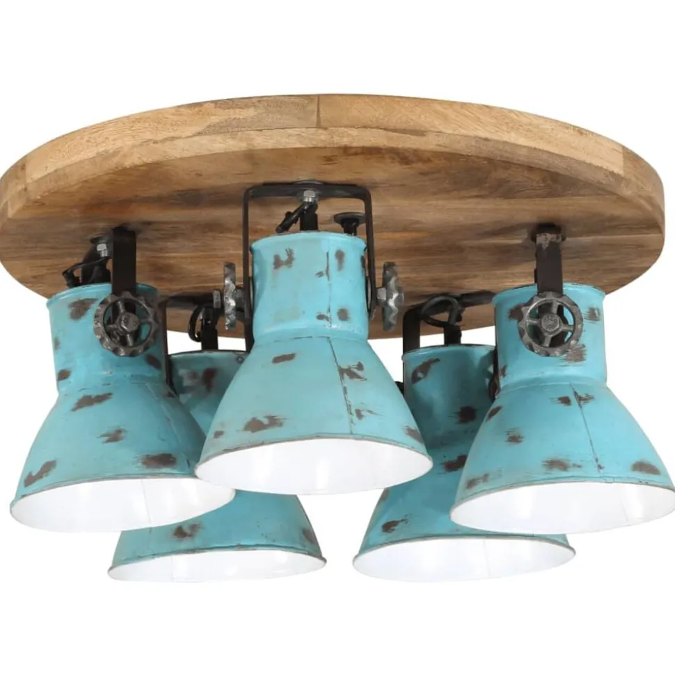 vidaXL Plafondlamp 25 W E27 50x50x25 cm verweerd blauw