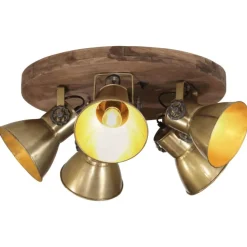 vidaXL Plafondlamp 25 W E27 50x50x25 cm antiek messingkleurig