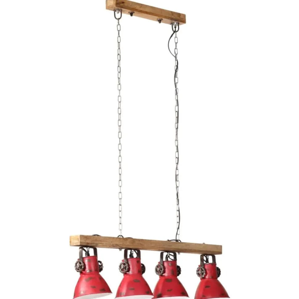 vidaXL Plafondlamp 25 W E27 90x24x111 cm verweerd rood