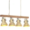vidaXL Plafondlamp industrieel E27 mangohout messingkleurig