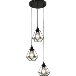 vidaXL Plafondlamp met diamantvorm 3xE27 zwart
