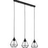 vidaXL Plafondlamp met diamantvormig 3xE27 zwart