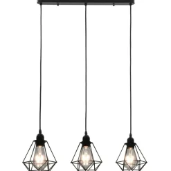 vidaXL Plafondlamp met diamantvormig 3xE27 zwart