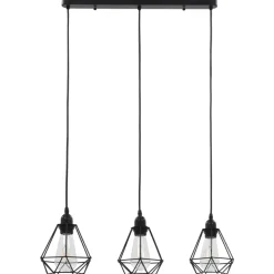 vidaXL Plafondlamp met diamantvormig 3xE27 zwart