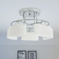 vidaXL Plafondlamp met ellipsvormige glazen kappen 5xE14 200W