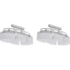 vidaXL Plafondlamp met ellipsvormige glazen kappen 2 st E14