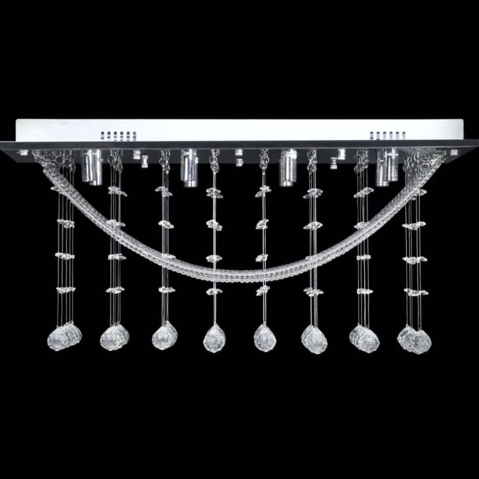 vidaXL Plafondlamp met glinsterende glas kristallen kralen 8xG9 29 cm