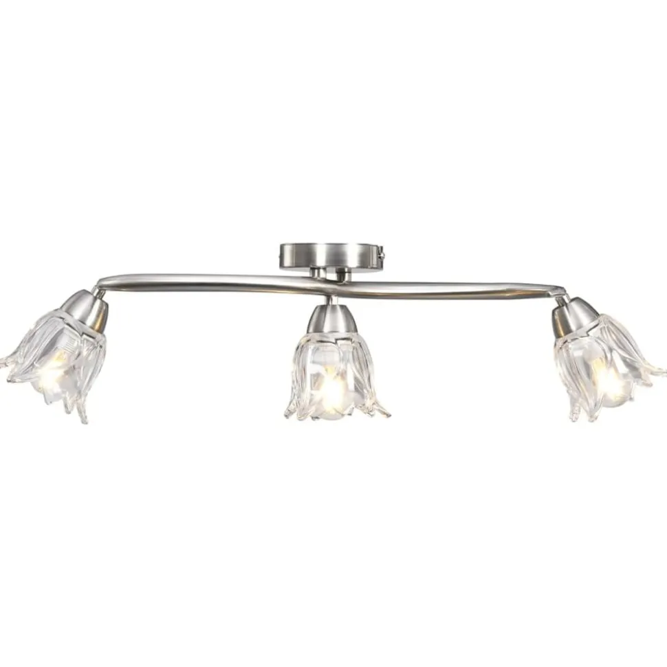 vidaXL Plafondlamp met glazen tulpvormige kappen 3xE14 transparant