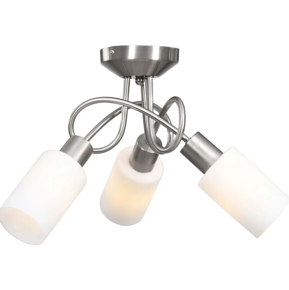 vidaXL Plafondlamp met keramieke cilindervormige kappen 3xE14 wit