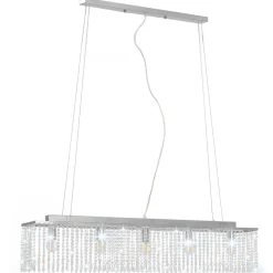 vidaXL Plafondlamp met kristallen kralen 104 cm zilverkleurig