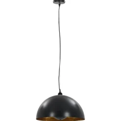 vidaXL Plafondlampen 2 st halfrond E27 40 cm zwart en goudkleurig