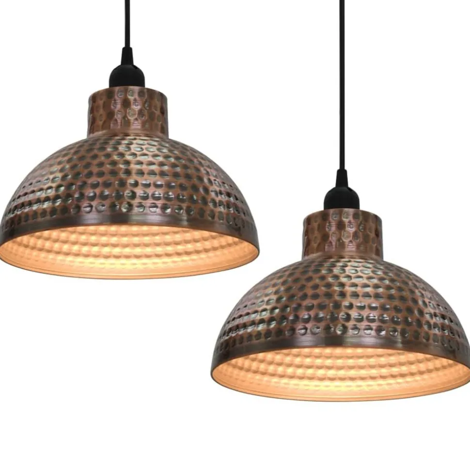 vidaXL Plafondlampen halve bolvorm koperkleurig 2 st