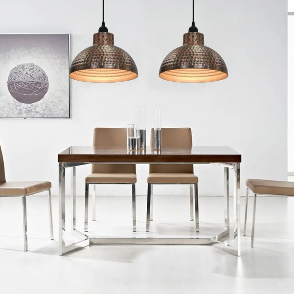 vidaXL Plafondlampen halve bolvorm koperkleurig 2 st