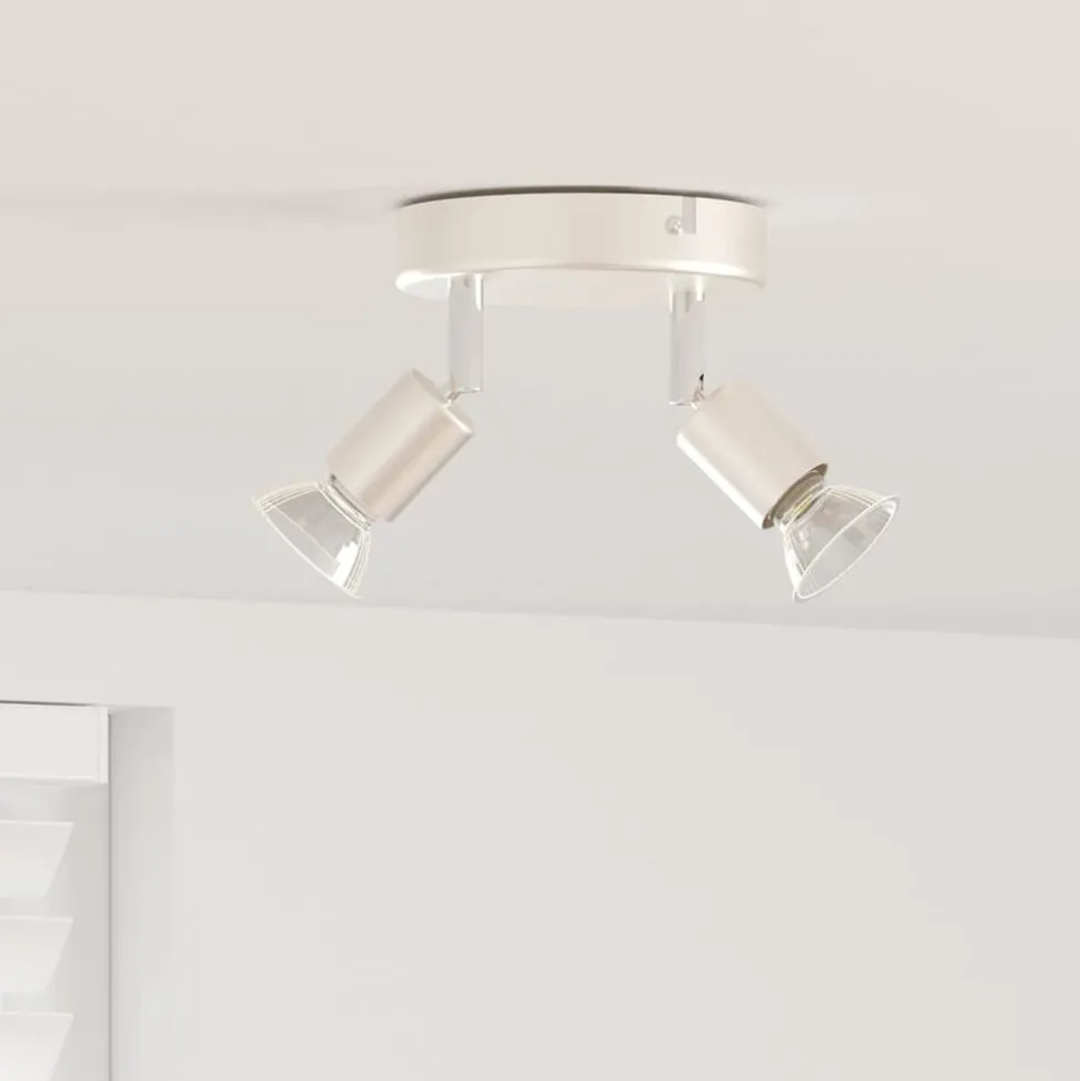 vidaXL Plafondspot met schijnwerpers Nikkel 12 x 8 cm Staal