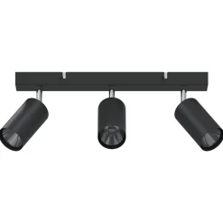 vidaXL Plafondspot met schijnwerpers Zwart 38 x 6 x 16 cm Metaal
