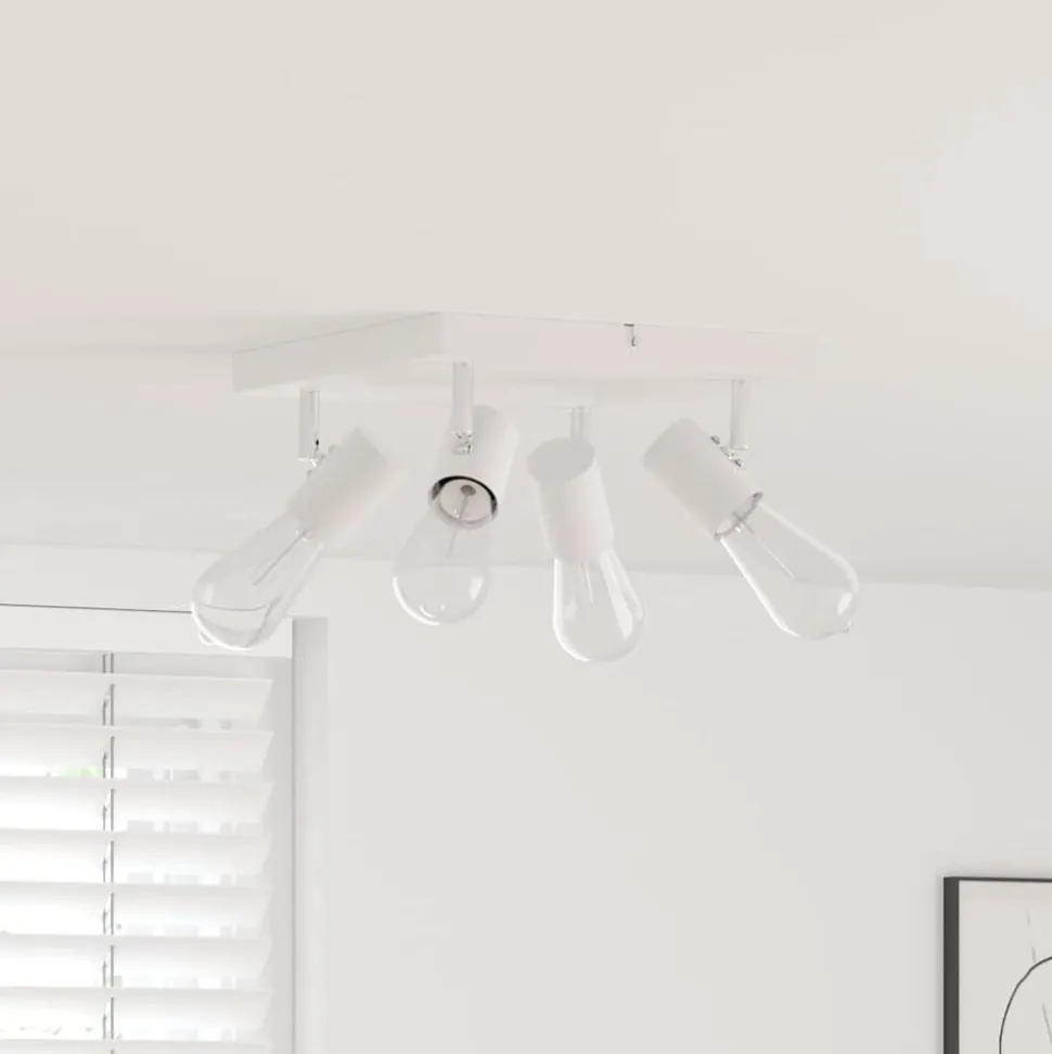 vidaXL Plafondspot met schijnwerpers Wit 26,5 x 26 x 11,5 cm Metaal