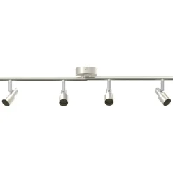 vidaXL Plafondspot met schijnwerpers Nikkel 70 x 9 x 12,5 cm Staal