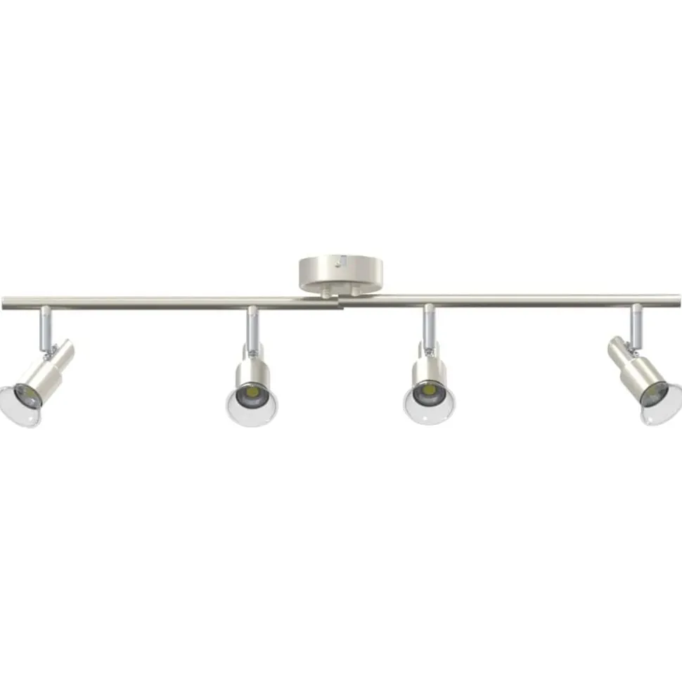 vidaXL Plafondspot met schijnwerpers Nikkel 70 x 9 x 12,5 cm Staal