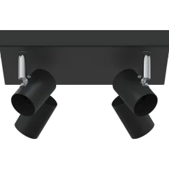 vidaXL Plafondspot met schijnwerpers Zwart 26,5 x 26 x 11,5 cm Metaal