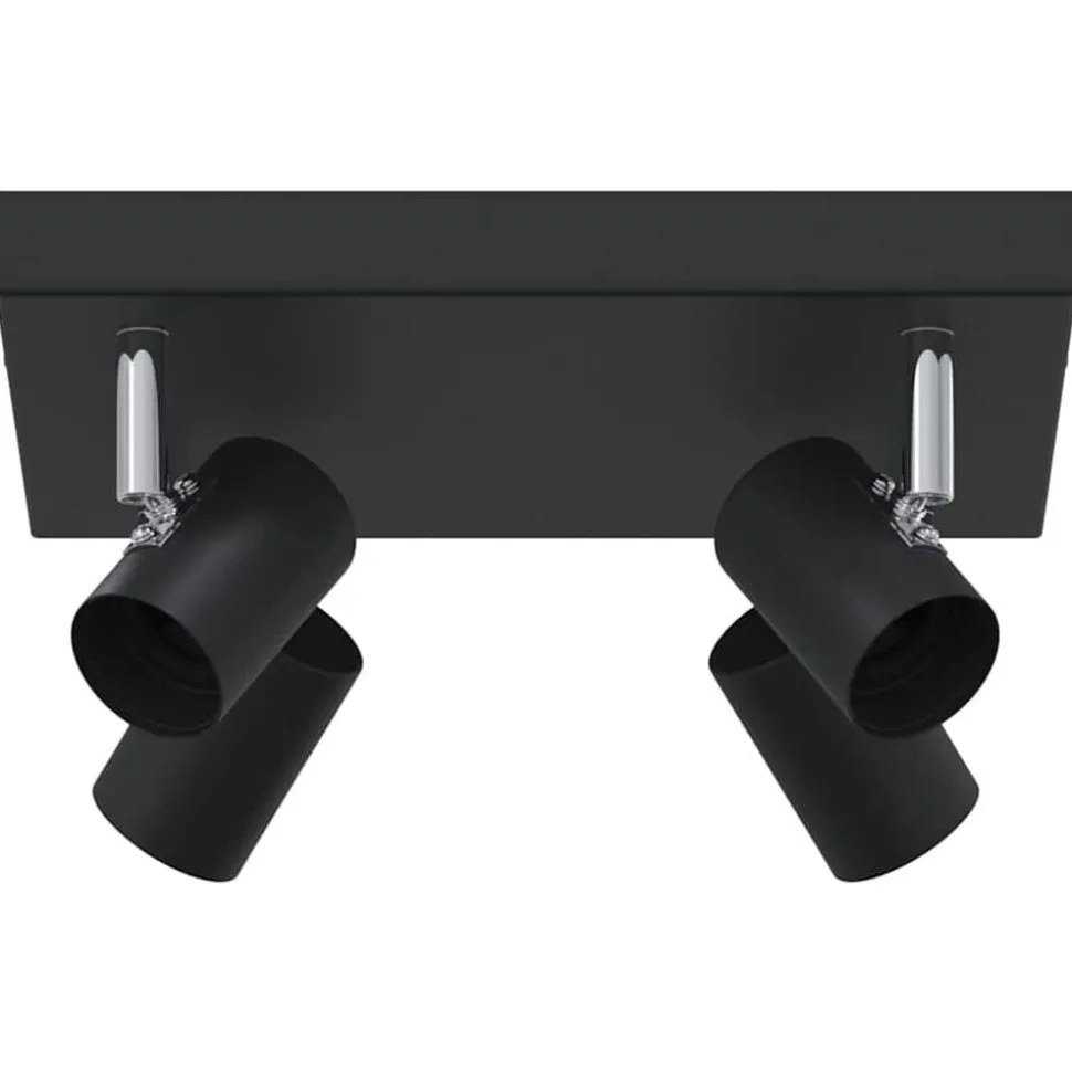 vidaXL Plafondspot met schijnwerpers Zwart 26,5 x 26 x 11,5 cm Metaal