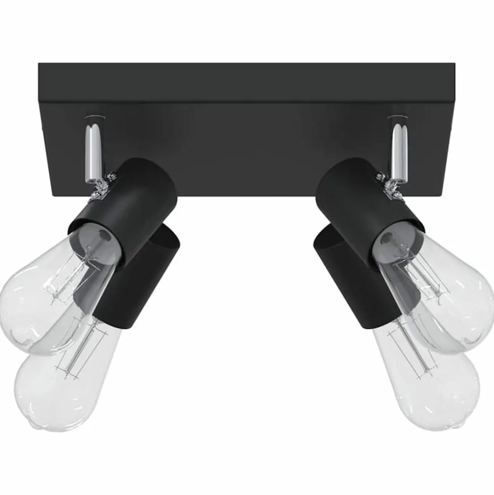 vidaXL Plafondspot met schijnwerpers Zwart 26,5 x 26 x 11,5 cm Metaal