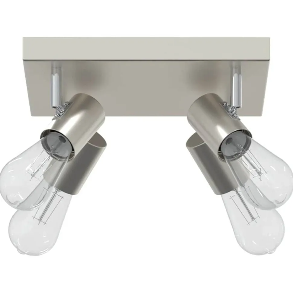 vidaXL Plafondspot met schijnwerpers Nikkel 26,5 x 26 x 11,5 cm Metaal