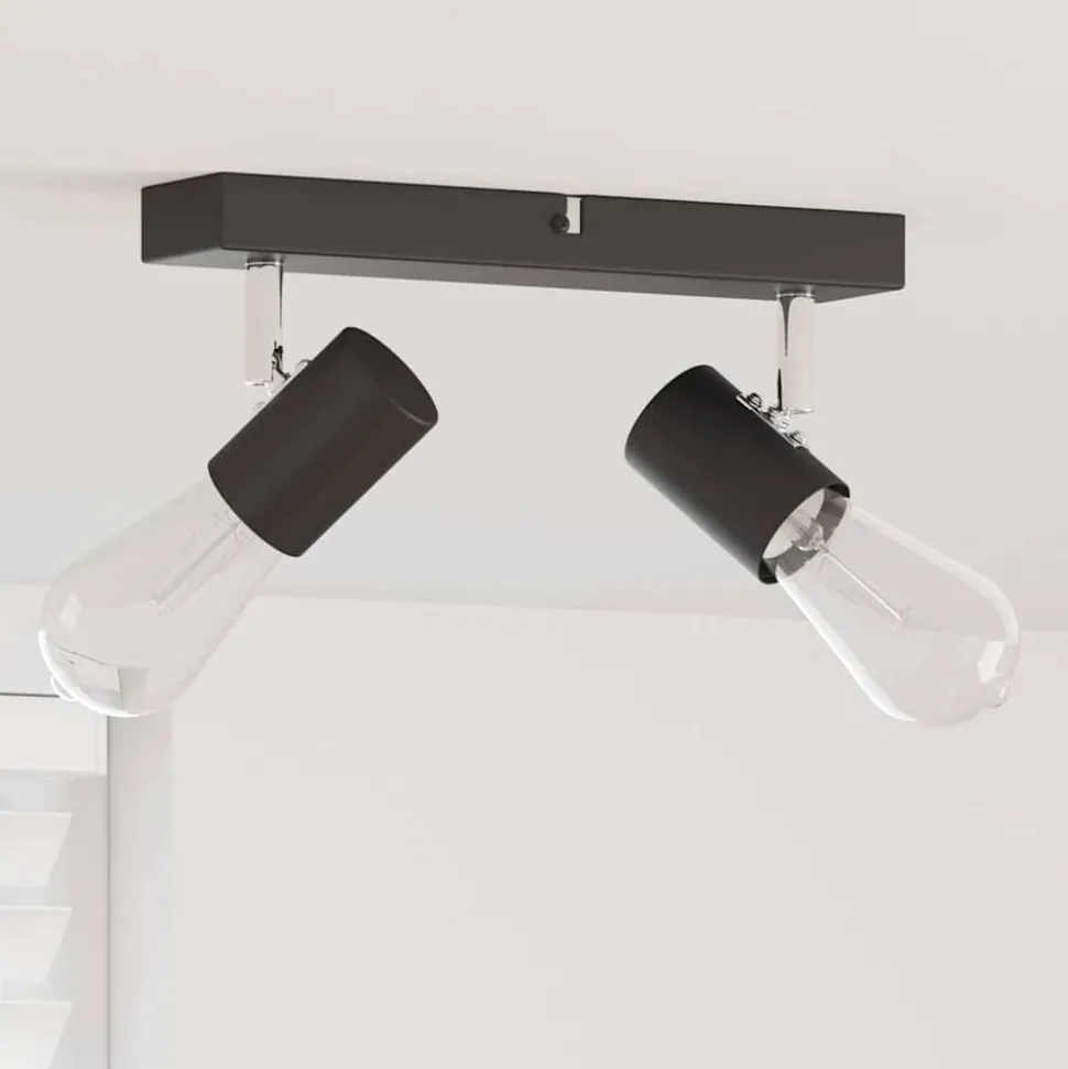 vidaXL Plafondspot met schijnwerpers Zwart 26 x 6,5 x 11,5 cm Metaal