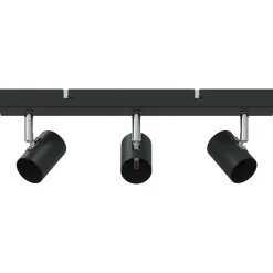 vidaXL Plafondspot met schijnwerpers Zwart 38 x 6,5 x 11,5 cm Metaal