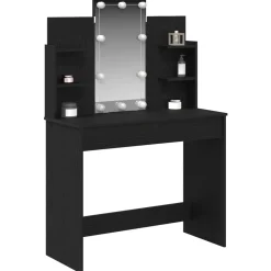 vidaXL Plafondtafel met lade Zwart Eiken 96 x 39 x 142 cm Bewerkt hout