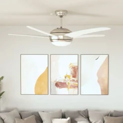 vidaXL Plafondventilator met lamp 128 cm wit