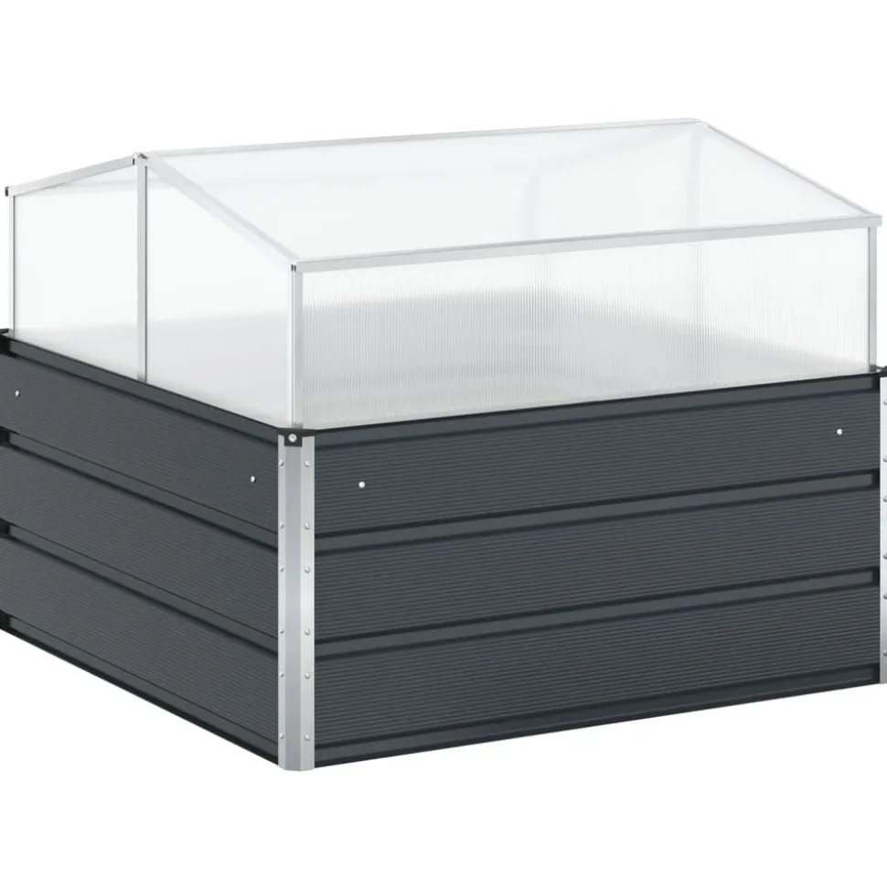 vidaXL Plantenbak Antraciet 100 x 100 x 77 cm Gegalvaniseerd staal