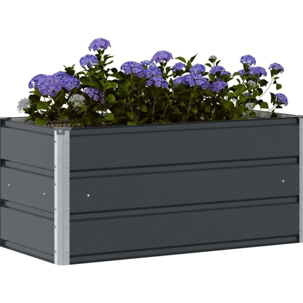 vidaXL Plantenbak Antraciet 100 x 50 x 45 cm Gegalvaniseerd staal