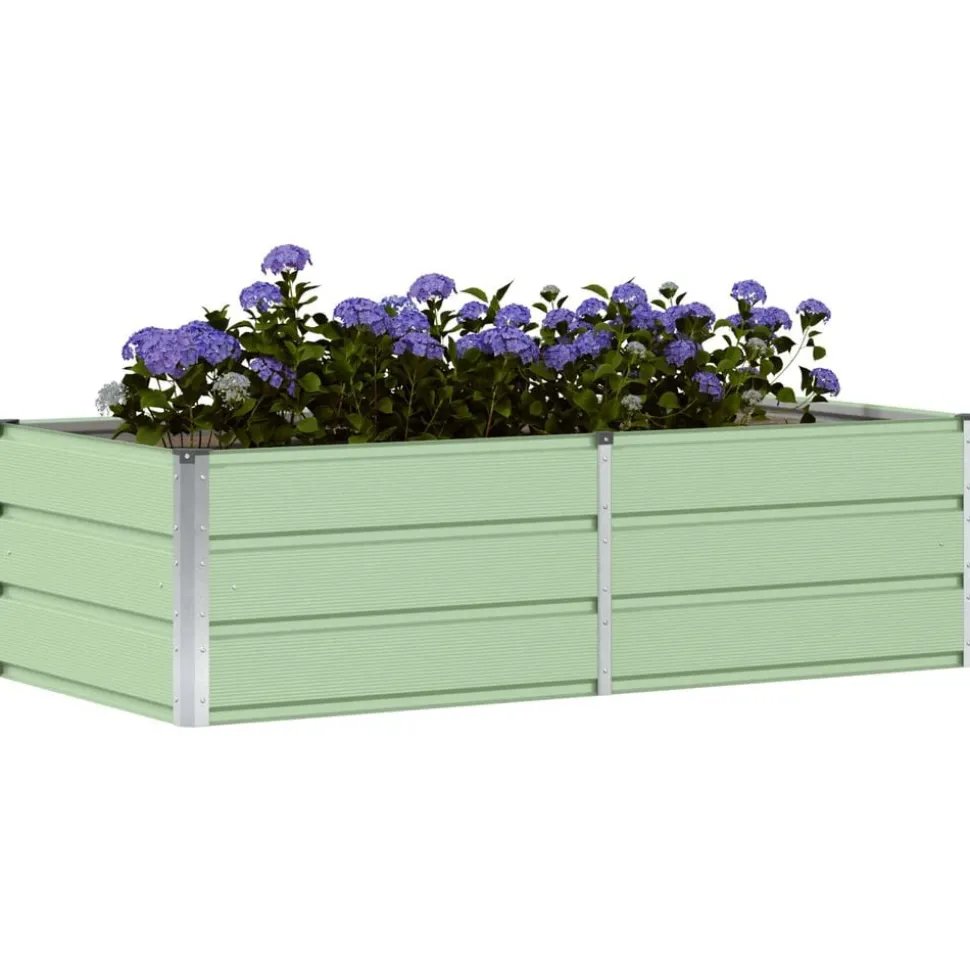 vidaXL Plantenbak Groen 160 x 80 x 45 cm Staal