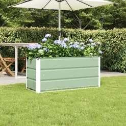 vidaXL Plantenbak Groen 100 x 40 x 45 cm Staal