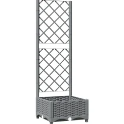 vidaXL Plantenbak met latwerk 40x40x121,5 cm polypropeen