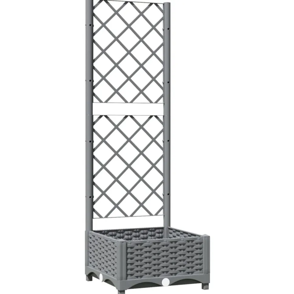 vidaXL Plantenbak met latwerk 40x40x121,5 cm polypropeen