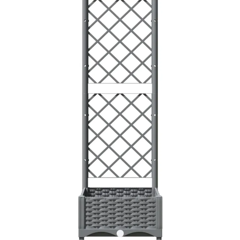 vidaXL Plantenbak met latwerk 40x40x121,5 cm polypropeen