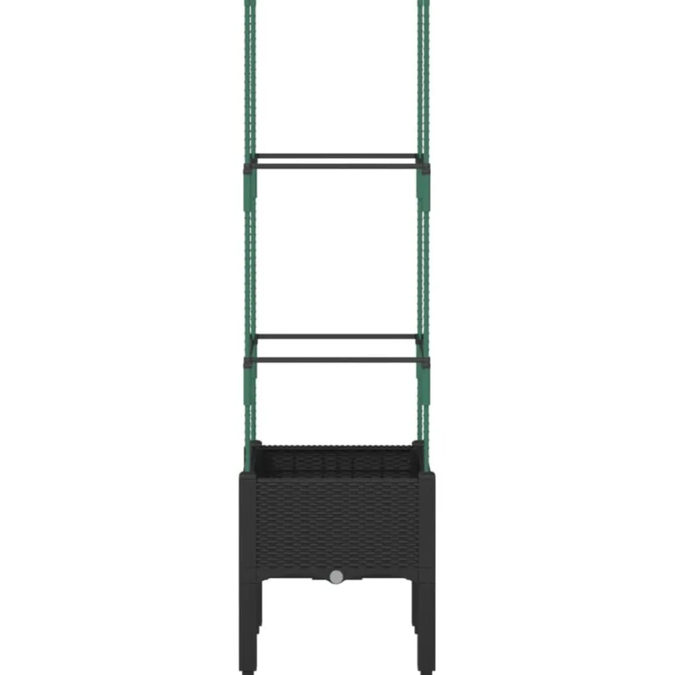 vidaXL Plantenbak met latwerk 40x40x142,5 cm polypropeen zwart