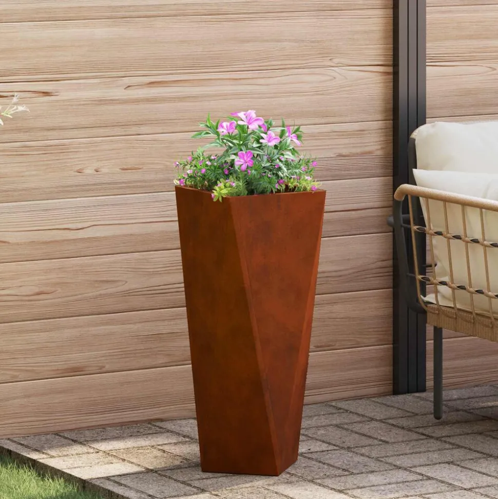 vidaXL Plantenbak Roestig 30 x 30 x 75 cm Cortenstaal