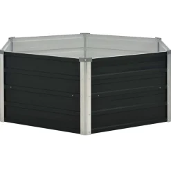 vidaXL Plantenbak verhoogd 129x129x45cm gegalvaniseerd staal antraciet