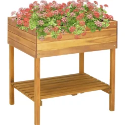 vidaXL Plantenbak verhoogd 78,5x58,5x78,5 cm massief acaciahout