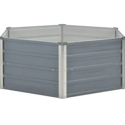 vidaXL Plantenbak verhoogd 129x129x45 cm gegalvaniseerd staal grijs